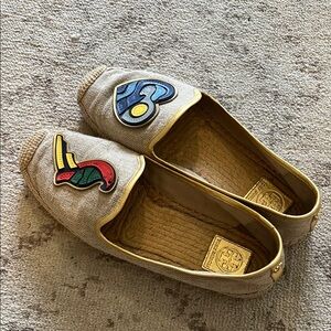 Tory Burch Beige Espadrilles with Colorful Patches